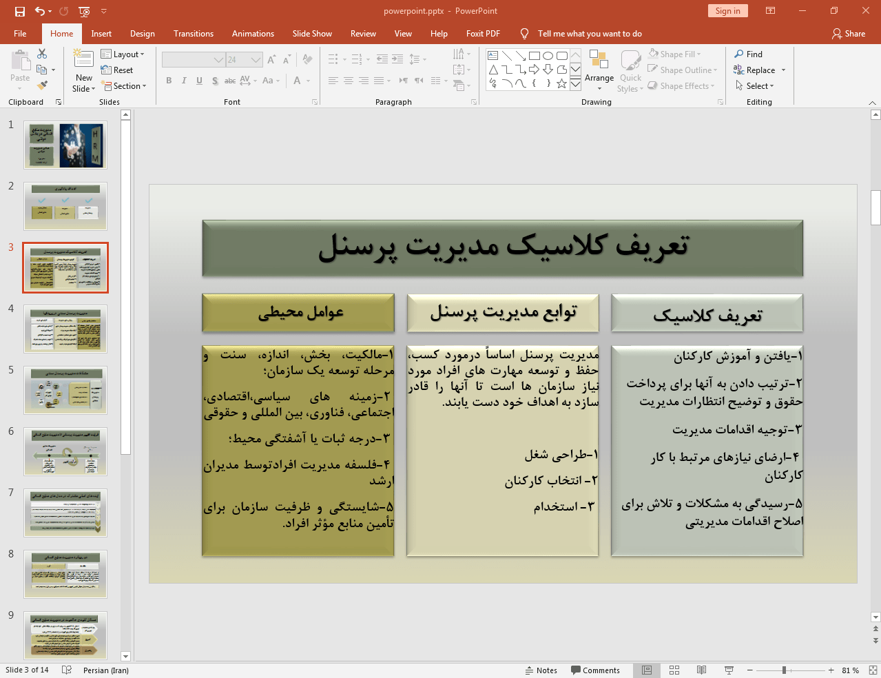 تعریف کلاسیک مدیریت پرسنل