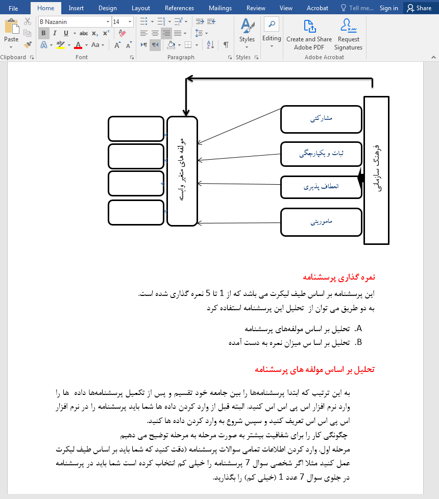نمره گذاری پرسشنامه