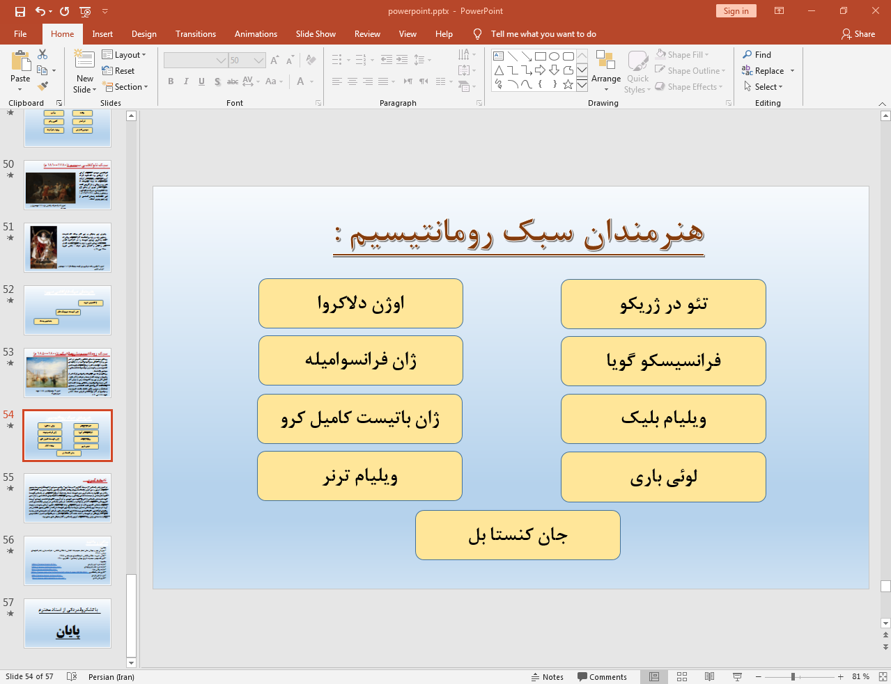 هنرمندان سبک رومانتیسیم