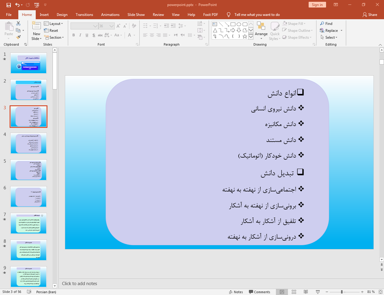 انواع دانش