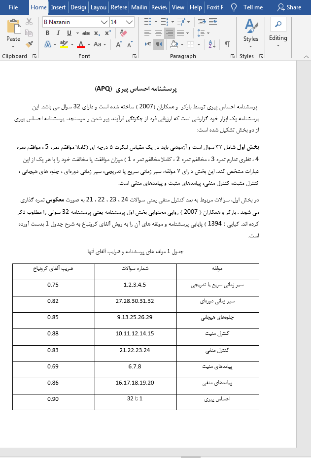 پرسشنامه احساس پیری