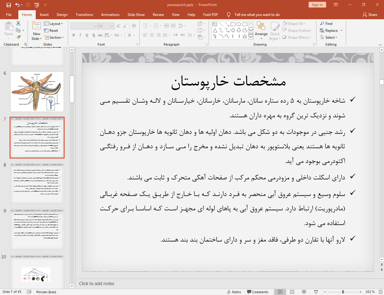 مشخصات خارپوستان