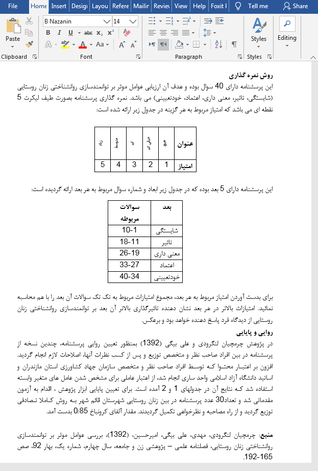 توانمندسازی روانشناختی زنان روستایی