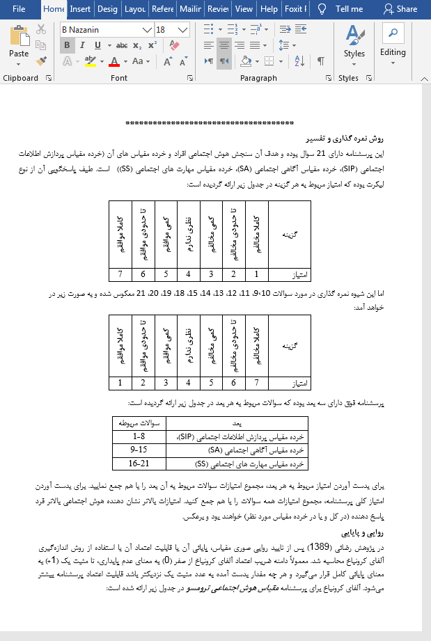 پرسشنامه هوش اجتماعی