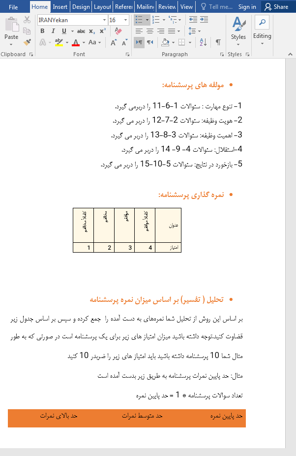 پرسشنامه انگیزش شغلی