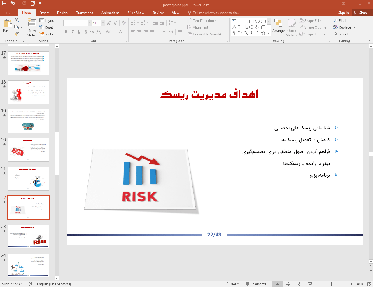 اهداف مدیریت ریسک
